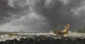 Stormigt hav av Simon de Vlieger