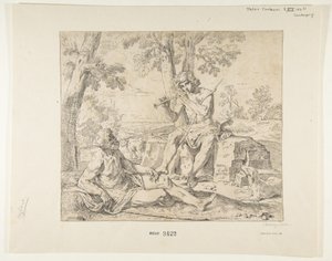 Merkurius och Argus, ca.1630-1648. av Simone Cantarini