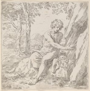 Johannes Döparen i öknen av Simone Cantarini