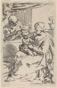 Den heliga familjen av Simone Cantarini