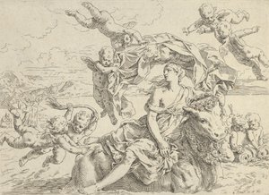 Europas våldtäkt, ca 1636. av Simone Cantarini