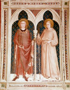 St. Louis IX och St. Louis av Anjou (Toulouse) (fresk) av Simone Martini