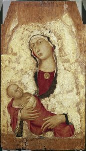 Jungfru och barn (tempera på trä av Simone Martini