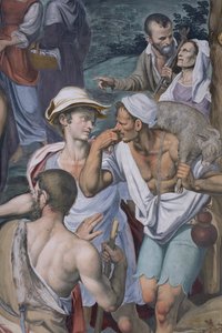 Tillbedjan av herdarna, 1578-82 (uppgift om 3497111) av Simone Veneziano Peterzano