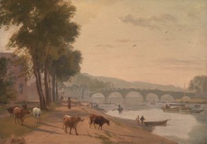 Utsikt över Richmond Bridge, på Themsen
