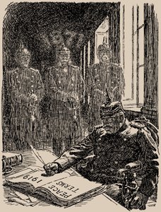 Spöken i Versailles. Punch, 7 maj 1919, 1919. av Sir Bernard Partridge
