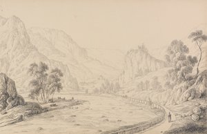 Album med 30 vyer i Tyrolen och Italien: Between Brixen och Klausen - Tyrolen, 27 oktober 1840 av Sir Charles D