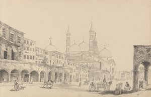 Album med 30 vyer i Tyrolen och Italien: Church of Saint Antonio - Padua 3.r nov.r 1840
