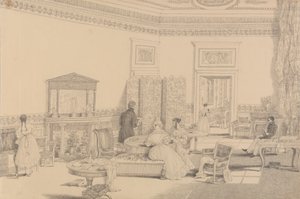Album med 30 vyer i Tyrolen och Italien: Drawing Room, Casino Pecori 12 oktober 1841