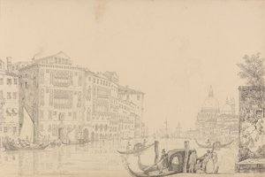 Album med 30 vyer i Tyrolen och Italien: View on the Grand Canal 9 november 1840