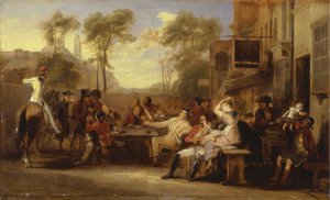 Chelsea Pensionärer tar emot Gazette som tillkännager slaget vid Waterloo