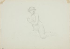 Sittande Kvinna Naken av Sir Edward Burne Jones
