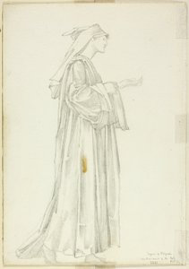 Studie av Pilgrim för Romaunt of the Rose av Sir Edward Burne Jones