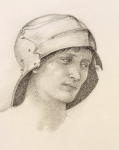 Kvinna i hatt, detalj från en skissbok, c1880-talet.