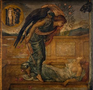 Cupid and Psyche - Palace Green Murals - Cupid Finding Psyche Sleeping by a Fountain, 1881.