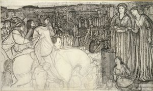 Gualdrada Donati presenterar sin dotter för Buondelmente, c1850-talet av Sir Edward Coley Burne Jones