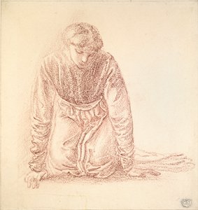 Knästående figur av en kvinna, sent 1800-tal av Sir Edward Coley Burne Jones