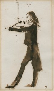 Porträtt av Niccolò Paganini 1782-1840, 1831 av Edwin Landseer