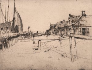 I Port, Volendam av Sir Frank Short