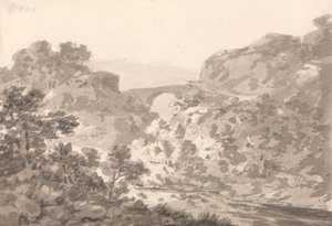 Bro över ström, norra Wales