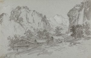 Från fönstret på värdshuset i Lauterbraun av Sir George Howland Beaumont seventh Baronet