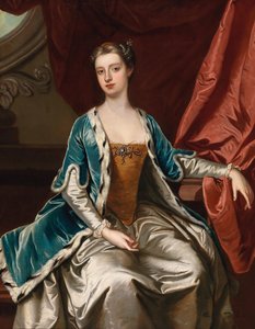 Porträtt av Lady Mary Wortley Montagu 1689-1762. av Sir Gotfrey Kneller