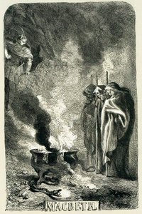 Macbeth besökte de tre häxorna på den sprängda heden, 1858