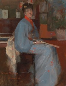 Kvinna i japansk klänning av Sir John Lavery