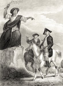 Meg Merrilies forudsiger Fall of the House of Ellangown, illustration fra 