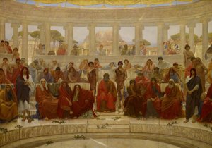 En publik i Aten under [representationen av] 