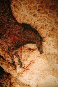 Galopperande häst i Lascaux-grottan, Frankrike.