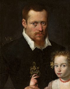Porträtt av en man med sin dotter av Sofonisba Anguissola