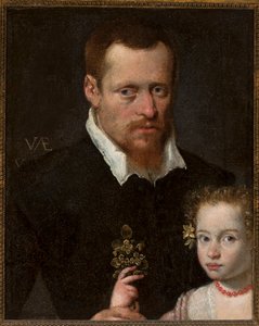 Porträtt av en man med sin dotter av Sofonisba Anguissola