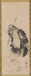 Gama Sennin kinesiska Hou Xiansheng och hans trebenta padda, Edo-period, 1700-talet.