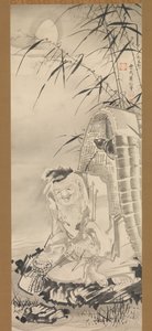 Tokaibo med en fiskekorg, ca. 1768.