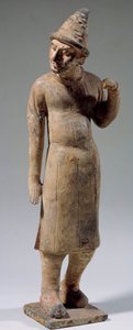 Kinesisk konst: Sogdisk, barbarisk terrakottastatyett med spetsig hatt bärande siden (från dagens Uzbekistan). 6:e eller 8:e århundradet. Paris, Cernuschi-museet av Sogdian Sogdian