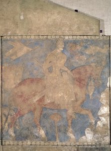 The Heroic Rustam, från Penjikent, första hälften av 800-talet (väggmålning på gips) av Soghdian