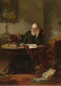Detalj av: John Milton besöker Galileo Galileo när en fånge av inkvisitionen par Hart, Solomon Alexander (1806-1881)