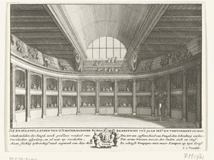 Jacob van Campens teater sett från scenen, 1658 av Solomon Savery