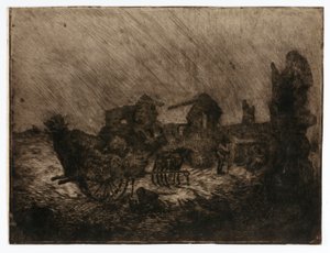 Vagn och ruiner av Solon H. Borglum