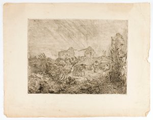 Vagn och ruiner av Solon H. Borglum