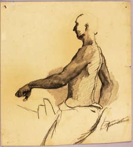 Studie till ett ryttarmonument av Solon H. Borglum