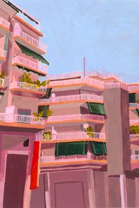 Balkonger i den rosa staden