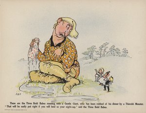 Illustration till Further Doings of the Three Bold Babes (färglitografi) av Sophia Rosamond Praeger