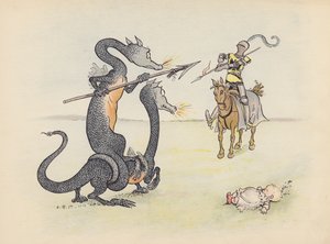 Illustration till Little Twin Dragons av S Rosamond Praeger (färglitografi) av Sophia Rosamond Praeger