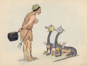 Illustration till Little Twin Dragons av S Rosamond Praeger (färglitografi) av Sophia Rosamond Praeger