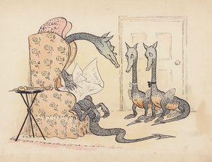 Illustration till Little Twin Dragons av S Rosamond Praeger (färglitografi) av Sophia Rosamond Praeger