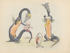 Illustration till Little Twin Dragons av S Rosamond Praeger (färglitografi) av Sophia Rosamond Praeger