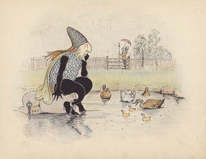 Illustration till Little Twin Dragons av S Rosamond Praeger (färglitografi)