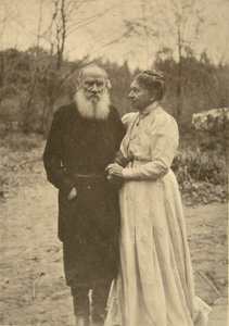 Den ryske författaren Leo Tolstoy och hans fru, Sophia, Ryssland, 23 september 1910.